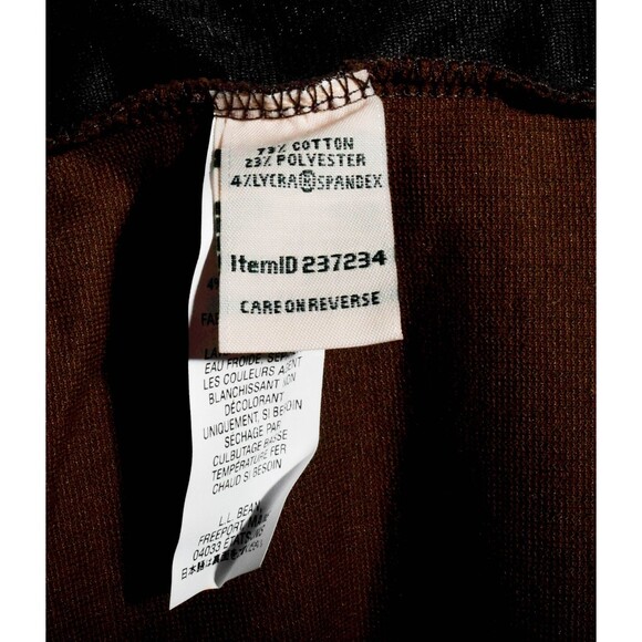 L.L. Bean Perfect Fit Pull On Knit Corduroy Pants - Black Coffee Brown Sz L M/T - Picture 4 of 4